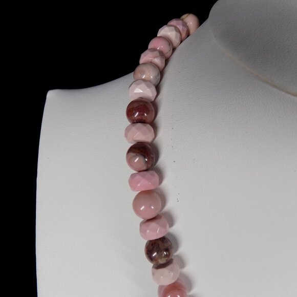 Jay King DTR Pink Opal Bead Necklace Australian Opal Inlay on Pink Opal Pendant - Picture 10 of 11